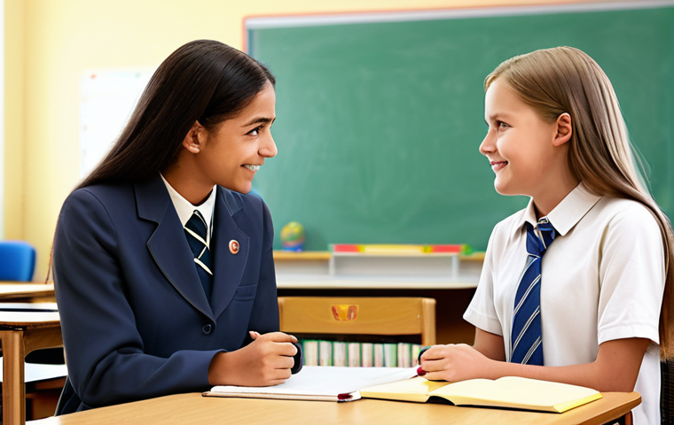중학교 학생 생활 지도 방안 - Student-Teacher Consultation**

"A middle school student, fully clothed in a modest school uniform, ...