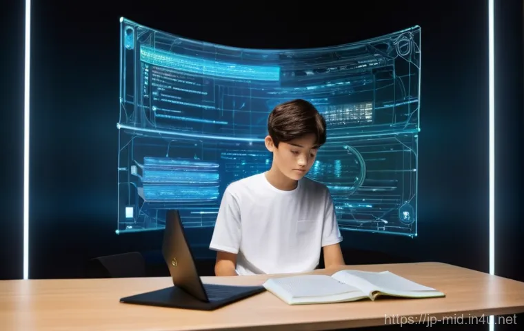 중학교 정보 검색 수업 - **Prompt 2: "Navigating the Information Ocean"**
A lone junior high school girl (aged 14), dress... 중학교 정보 검색 수업 - **Prompt 2: "Navigating the Information Ocean"**
A lone junior high school girl (aged 14), dress...